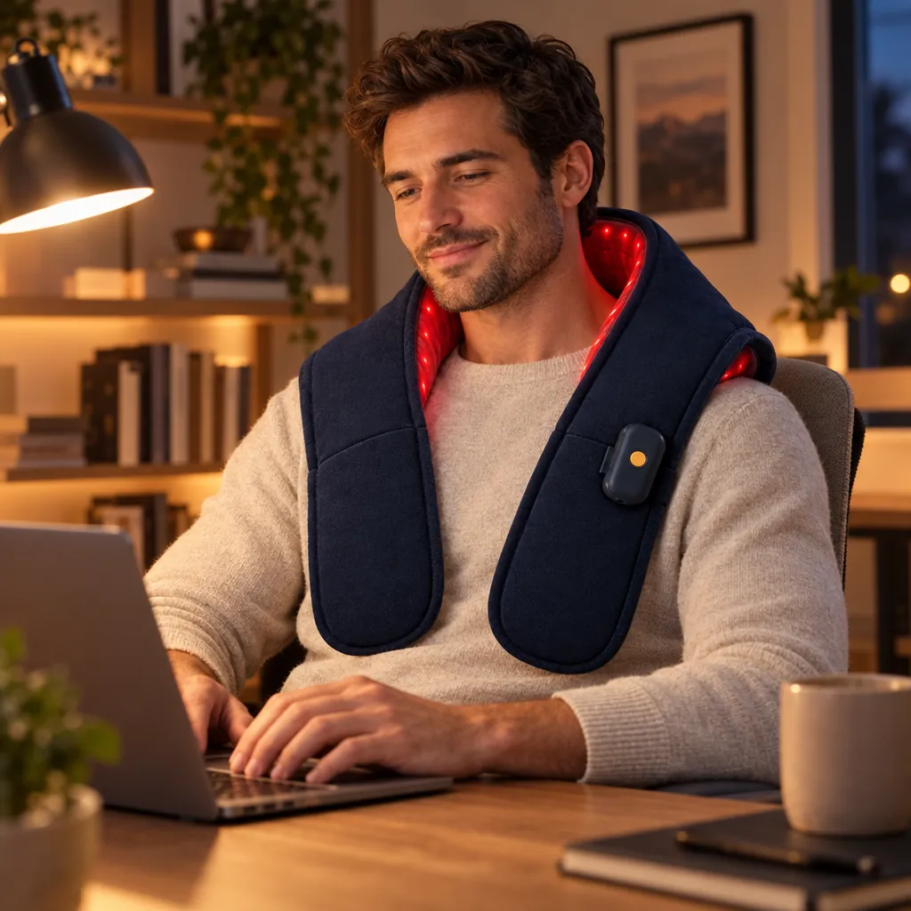 Neck & Shoulder Wrap in use at home